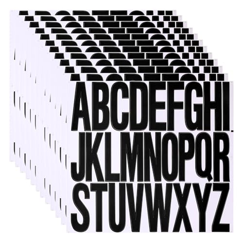 3 inch 12 Sheets Alphabet Stickers, Black Self Adhesive Vinyl Letter Stickers Aesthetic, Waterproof Letter Sticker for Water Bottles, Door, Car, Scrapbooking, Poster, Cup