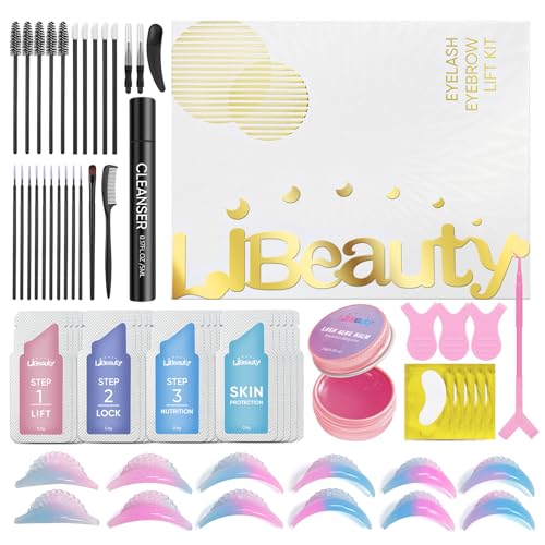 Libeauty Updated Lash Lift Kit, Eyelash Perming Kit, Lash Perm Kit with Lash Lift Balm, Upgrade Lash Lift Shields for Salon and at Home Use