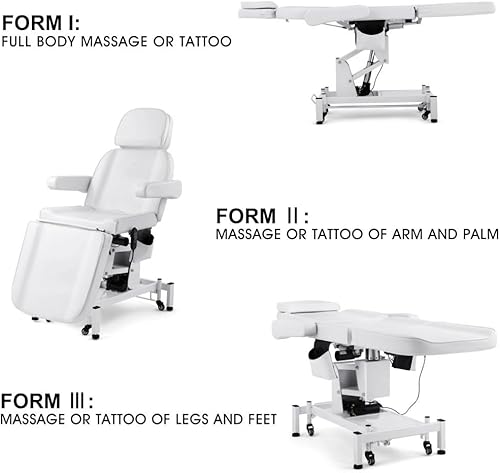 Miniatura 2 de Artist hand Cama facial eléctrica de 3 motores para esteticista 110 V, mesa de masaje extraíble, cama de belleza, estética médica, silla de tatuaje