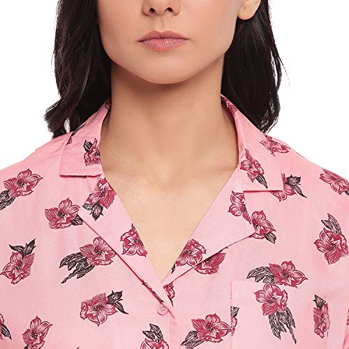 Image of Two Dots Women's Cotton Floral Shirt and Pyjama Set Pack of 1