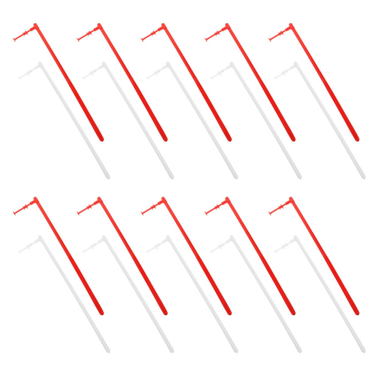 FONDOTIN 20Pcs DIY Pinwheels Craft with Windmill Base Poles and Structural Rods White and Red Handheld Sticks for Garden Decor and Creative Projects
