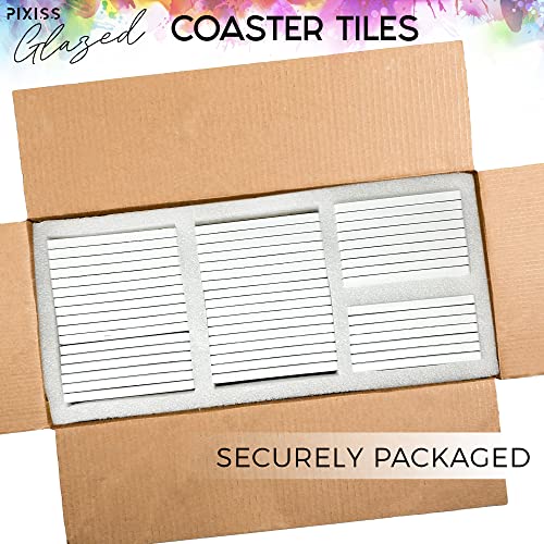 Glazed Glossy Ceramic Tiles For Craft Coasters - Pixiss 100 Pack Round 4-Inch Blank Ceramic Coasters & 100 Cork Backings Ceramic Tile Craft Coasters For Alcohol Inks, Painting, Acrylic Pouring, Diy #TOP3