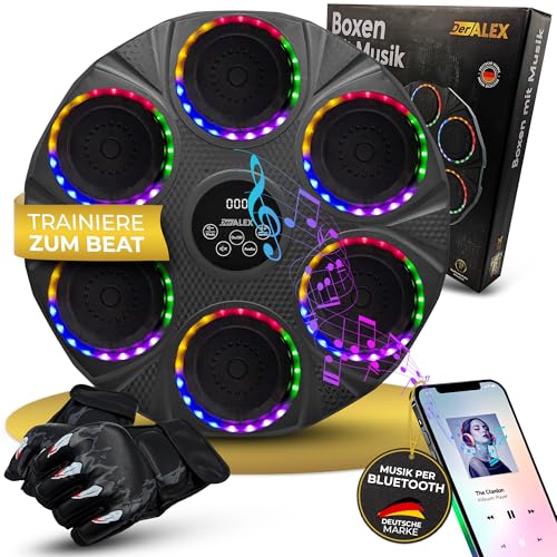 Interaktives Boxgerät mit Musik & LED-Anzeige – Elektronisches Boxtraining für Reflexe, Fitness & Koordination – Music Boxing Machine Schlagtraining für Zuhause & Fitnessstudio