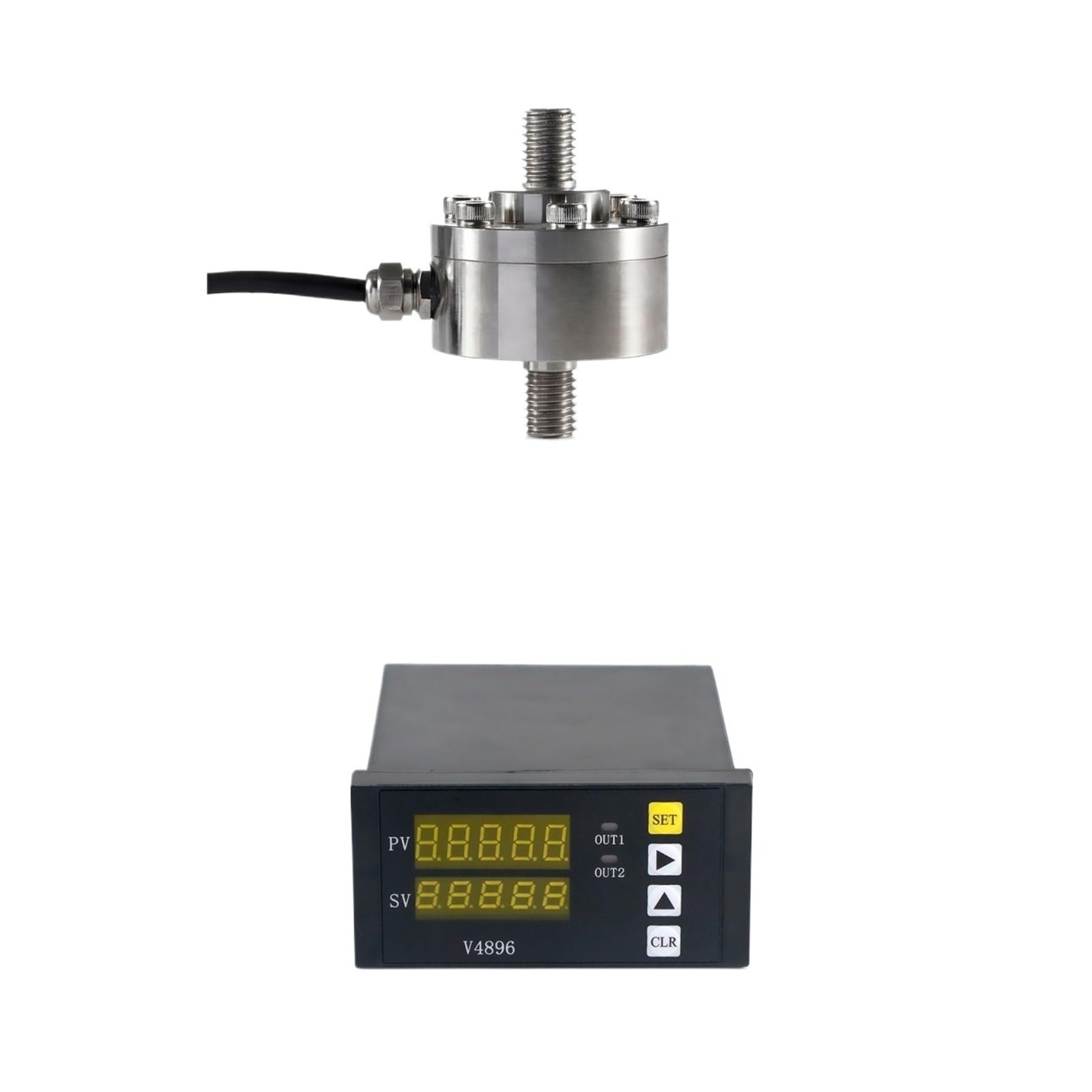 MXXDMOPD Bellows Load Cell Sensor with Indicator Display Compression and Tension Cells for Force Measurement 50KG 100KG 200KG 300KG(100KG and Indicator)