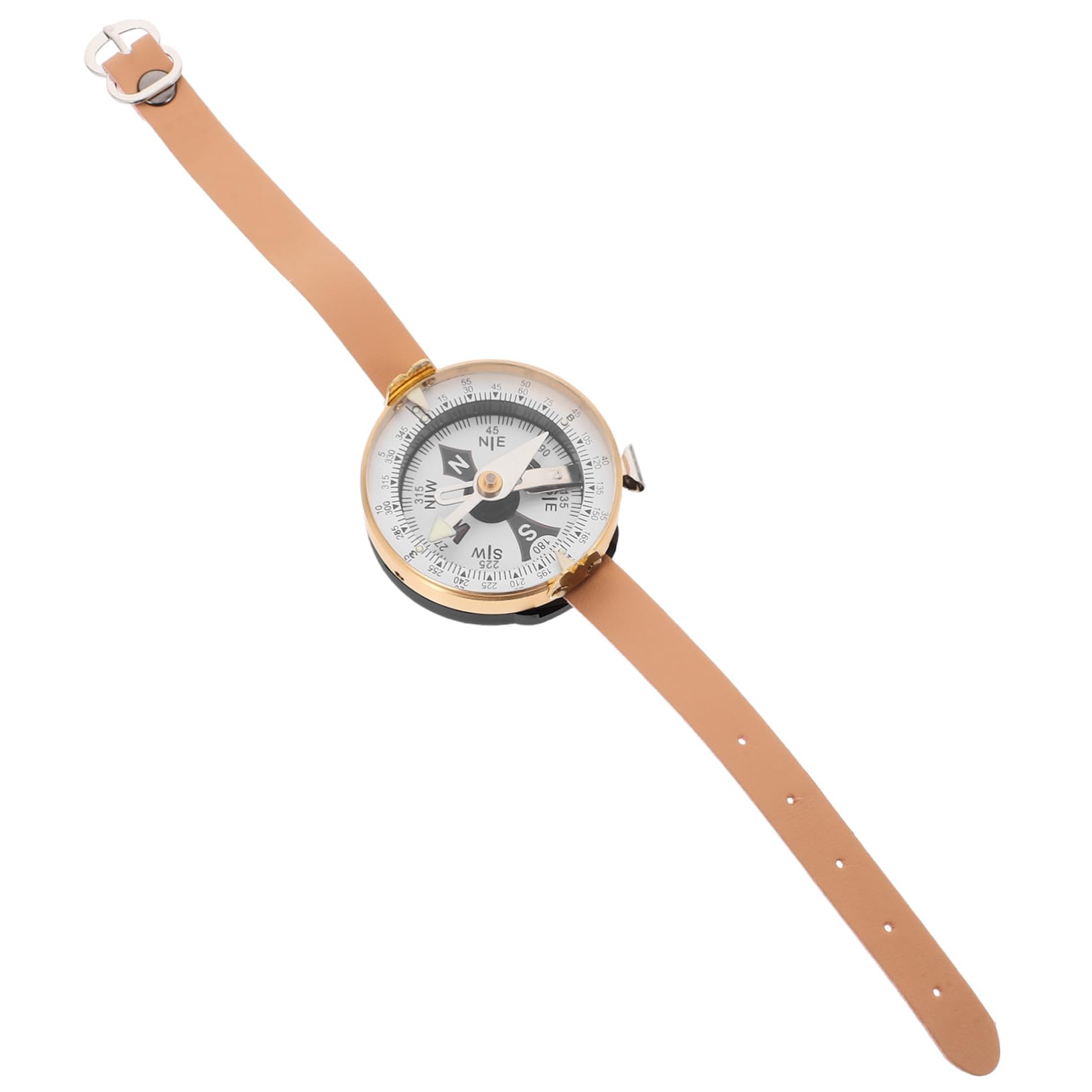 Mipcase orologio bussola navigazione con bussola equipaggiamento da campeggio attrezzatura da campeggio orientamento bussola da escursionismo portatile bussola russa portatile pelle