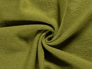 Pure Wool Coating Fabric Olive Green Plain - per Yard