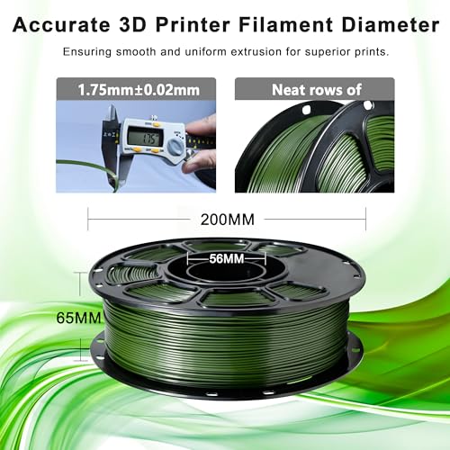 Image of iBOSS PLA+ Filament Olive Green 1.75mm, Upgrade 3D Printer PLA Plus Filament, 1kg Spool (2.2lbs) Cardboard Spool 3D Printing Filament for 3D Printers(Olive Green)