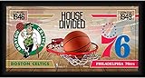Boston Celtics vs. Philadelphia 76ers Framed 10" x 20" House Divided Collage - NBA Team Plaques and Collages