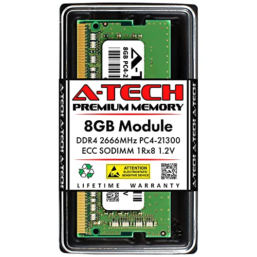Image of A-Tech 8GB RAM Replacement for Synology D4ES01-8G & D4ES02-8G | DDR4 2666 MHz PC4-21300 SODIMM ECC Unbuffered Memory Compatible for DiskStation and RackStation NAS Systems