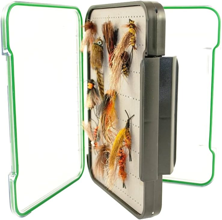 – Double Sided Fly Fishing Box - Ice Fishing Box - Extra-Large Watertight Case - Holds Hundreds Of Flies And Streamers