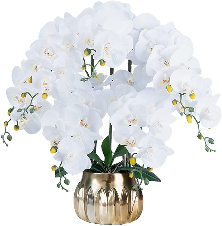 Realistyczne w dotyku sztuczne storczyki – sztuczne kwiaty do dekoracji wnętrz, elegancka aranżacja bonsai w doniczce, idealne na wesela i imprezy