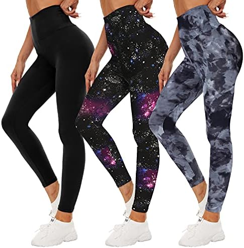 QGGQDD 3 Pack Black High Waisted Leggings for Women - Buttery Soft Workout Yoga Athletic Leggings