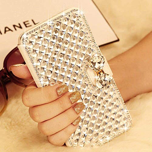 Shinyzone Bling Wallet Phone Case For Samsung Galaxy A32 5G,3D Magntic Sparkle Bowknot Buckle Crystal Full Diamond Stones Pu Leather Flip Folio Stand Cover With Card Slot, Silver #TOP2