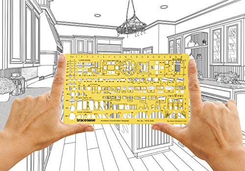 Traceease 6 Pieces, House Plan- Interior Design & Furniture Templates for Kitchen/Bed/Bath- Drafting Tools- Architecture Stencils - Image 4