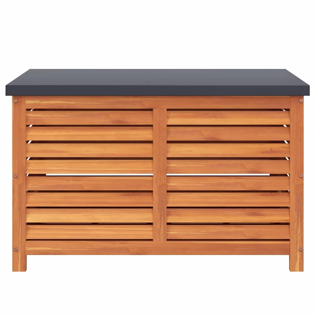 Scatola di immagazzinaggio da giardino 90 x 48 x 55 cm legno di eucalipto cassaforte di stoccaggio, scatola per cuscini per esterni interni, giardino, balcone, terrazza