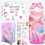 sopuatsre Decorate Your Own Water Bottle Kits for Girls, 4-6-8-10 Year Old Girl Gifts, Fun Arts and Crafts for Kids Ages 8-12 Locked Diary Christmas Birthday Gift Idea Toys for Teen Girl 6-10+