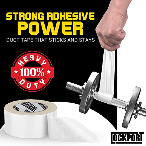 Heavy Duty White Duct Tape - 6 Roll Multi Pack - 20 Yards X 2 Inch - Strong, Flexible, No Residue, All-Weather And Tear By Hand - Bulk Value For Do-It-Yourself Repairs, Industrial, Professional Use #TOP1
