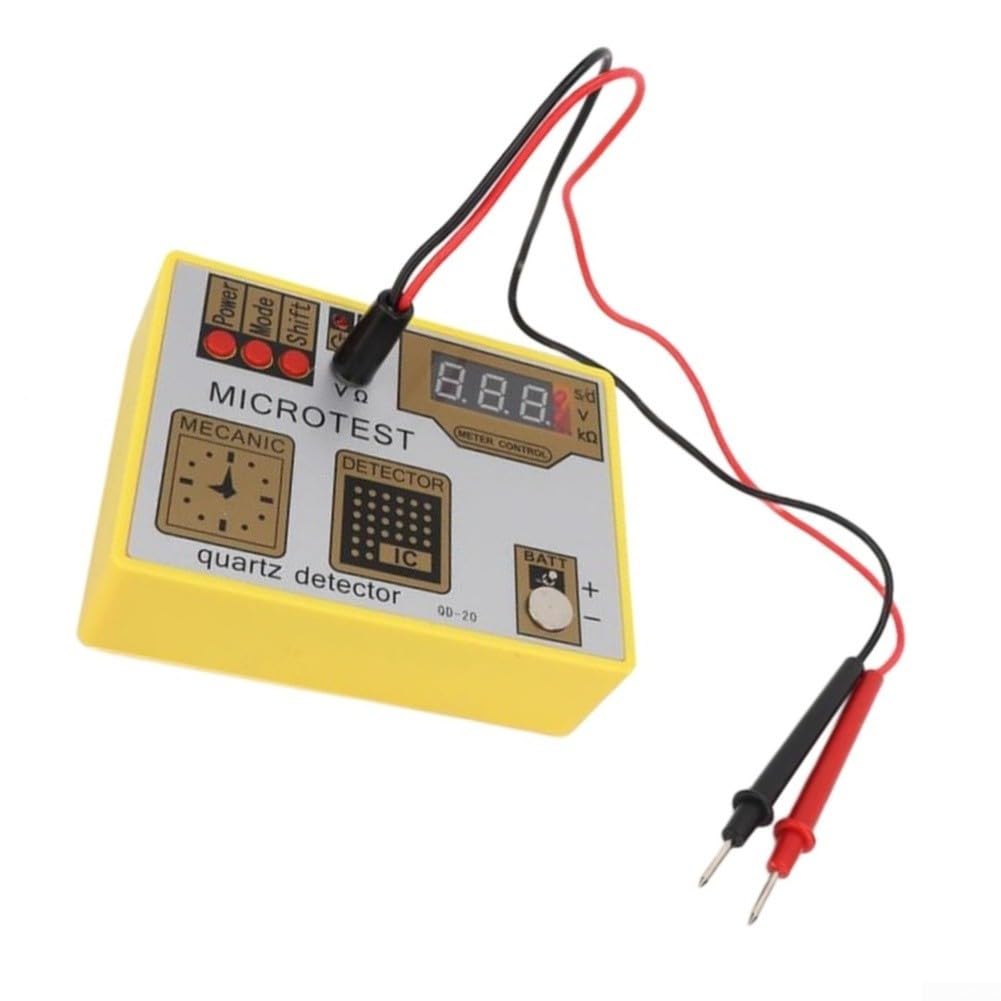 Minhe QD-20 - Strumento di manutenzione per orologio, tester per impulsi della batteria dell'orologio QD20, per movimento al quarzo, con funzione smagnetizzatore, monitoraggio in tempo reale, ABS e