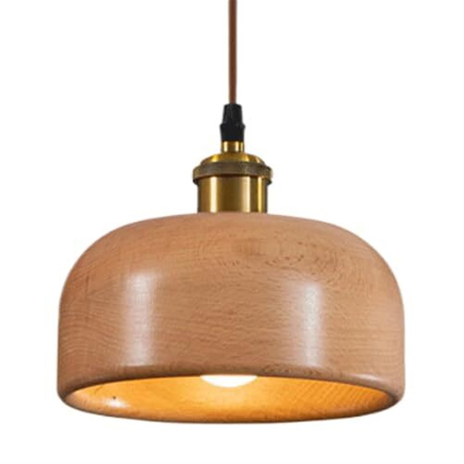 HXYSXHJUO Elegant Wooden Hanging Pendant Light Chandelier for Balcony and Restaurant - E27 Base, Adjustable Height, Minimalist Design