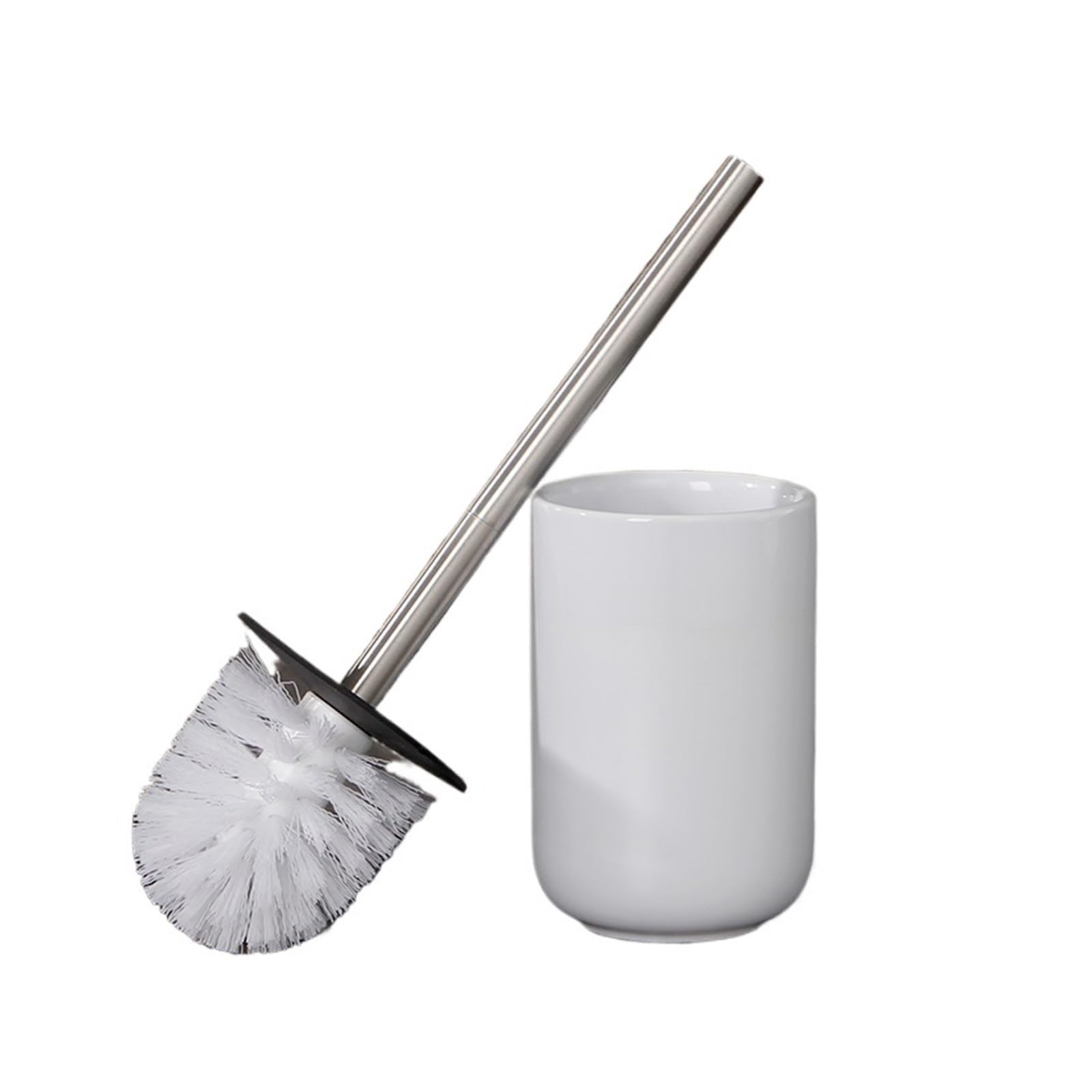 White Ceramic Floor Standing Toilet Brush