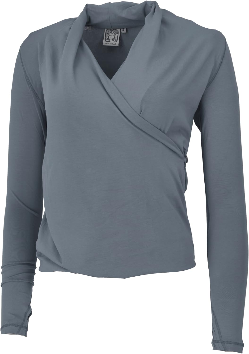 GURU SHOP Camiseta de yoga de manga larga con agujero para el pulgar, algodón orgánico, para mujer