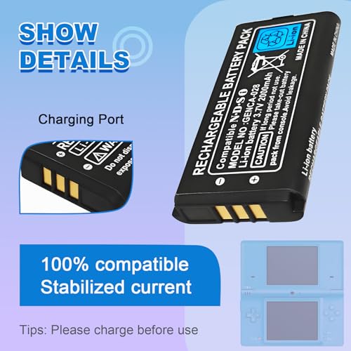 Image of TWL-003 for Nintendo DSi Battery Replacement - Compatible with Nintendo DSi, NDSi, TWL-001 Game Console Battery li-ion 2000mAh