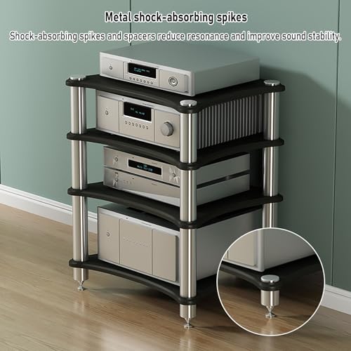 Soporte de madera móvil para equipos de música y almacenamiento de discos DVD 8