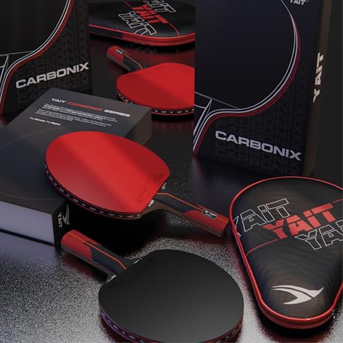 Image of Carbonix Neo Professional Table Tennis Racquet | ITTF Approved Gambler MECH-TEK Rubber | 7 Layer Blade with 1K Real Carbon | Basswood & Kiri Wood | High Spin & Speed Fast Attack TT Racquet