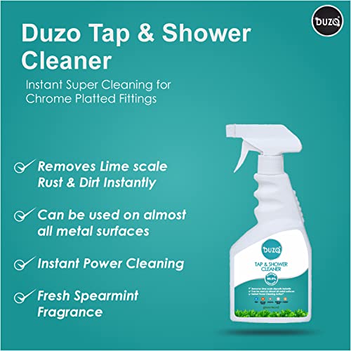 Image of Duzo Tap & Shower Cleaner Spray Lime scale and Hard Water Stain Remover Spearmint 500ml