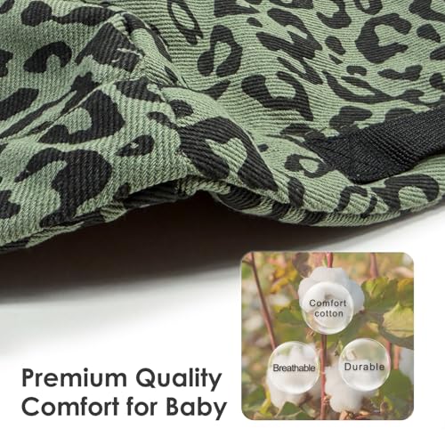 Shiaon Baby Sling Carrier Newborn to Toddler, Adjustable Toddler Carrier Sling Baby Carrier Toddlers Sling Carriers Hip Carriers for 8-40lbs, Green Leopard Print
