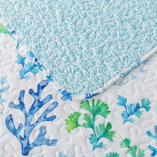 NEWLAKE Quilt Bedspread Sets - West Coastal Pattern Reversible Coverlet Set, Queen Size
