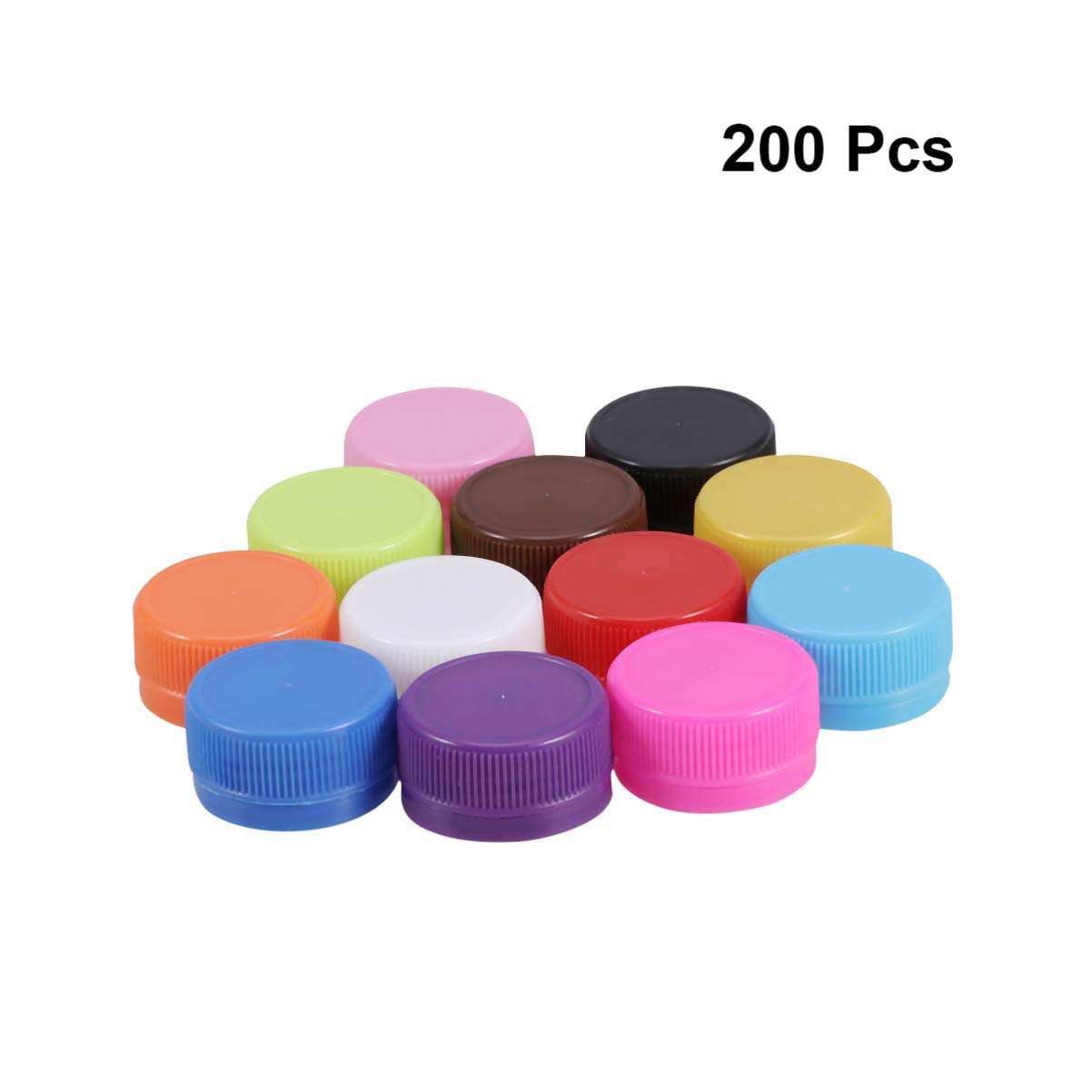 HEALLILY - Tappi per bottiglie in plastica colorata, per bricolage, coperchio della bottiglia, per bambini, colori misti
