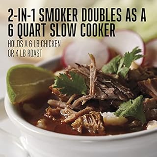 WESTON BRANDS 2-in-1 Indoor Electric Smoker & Programmable Slow Cooker, 6 Quart, With 3-Tier Smoking Rack for Meat, Cheese and More, Dishwasher Safe Crock, Temperature Probe, Black (03-2500-W)