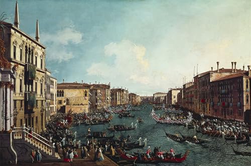 Toile Régate sur le Grand Canal de Canaletto, peinture murale artistique premium