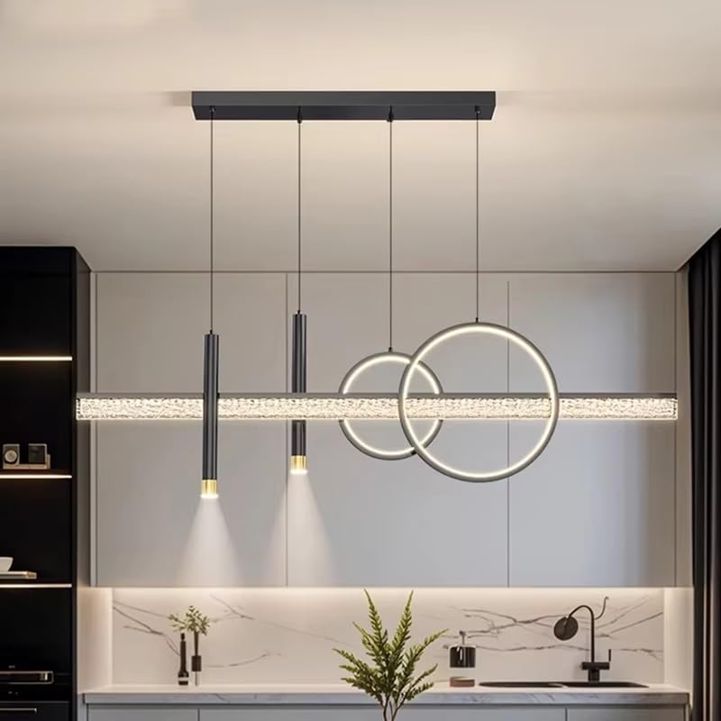 Luminaire suspendu d'intérieur LED 100cm noir chaud pour salon et cuisine