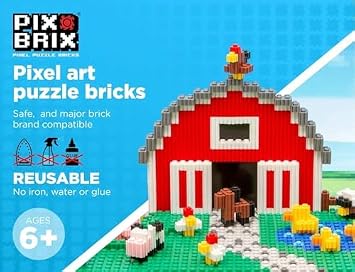 Pix Brix Pixel Art kit Puzzle Bricks - 3,000 Piece Pixel Art Container, 12 Color Dark Palette - Interlocking Building Bricks, Create 2D and 3D Builds Without Water or Glue - Stem Toys, Ages 6 Plus