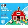 مجموعة Pix Brix Pixel Art Bricks Puzzle Bricks - حاوية فنية من 6000 قطعة من Pixel Art، لوحة ألوان متوسطة الحجم مكونة من 12 لونًا - مكعبات بناء متشابكة، لإنشاء هياكل ثنائية وثلاثية الأبعاد بدون ماء أو غراء - ألعاب جذعية، للأعمار من 6 سنوات فما فوق