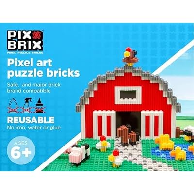 مجموعة Pix Brix Pixel Art Bricks Puzzle Bricks - حاوية فنية من 6000 قطعة من Pixel Art، لوحة ألوان متوسطة الحجم مكونة من 12 لونًا - مكعبات بناء متشابكة، لإنشاء هياكل ثنائية وثلاثية الأبعاد بدون ماء أو غراء - ألعاب جذعية، للأعمار من 6 سنوات فما فوق