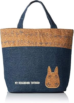 SKATER Borsa a mano per pranzo Bento 33×25cm, Studio Ghibli Il mio vicino Totoro, denim blu e sughero, con isolamento termico, importazione giapponese KBCO2