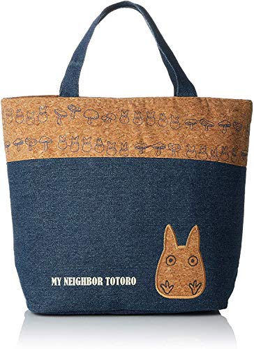 Skater Sac à main pour déjeuner Bento 33×25cm, Studio Ghibli Mon voisin Totoro, Denim bleu et liège, avec isolation thermique, Import Japonais KBCO2