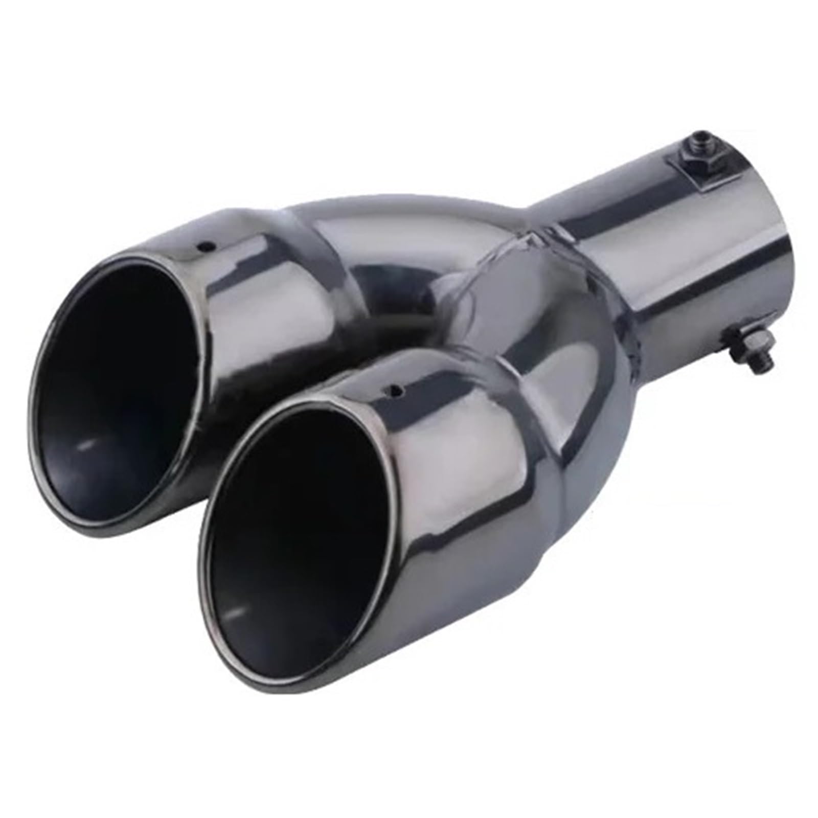 Tłumik końcowy Tłumik wydechowy podwójny ogon w kształcie serca Tłumik wydechowy z zaworem zagęszczającym układ wydechowy samochodowy(Gunblack520g)