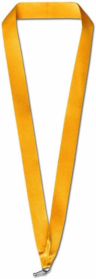 PinMart Solid or Multi-Color Neck Ribbon โ Award Holder for Medals and Medallions โ Blank Colored Achievement Ribbon Lanyard with Clip