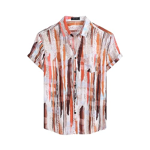 Men's Casual Short Sleeve Hawaiian Shirt - Vintage Beach Vacation Button Up, Sizes S-5XL (Big & Tall) - View #6