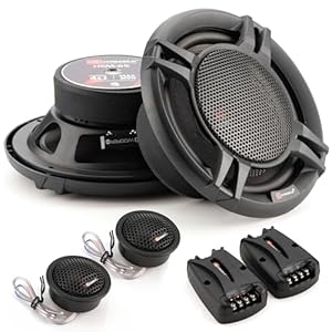 H YANKA HCM-65 6.5 Component Car Speakers, 600 Watt Car Audio Stereo Door Speakers Perfect for Upgrading Any Car Stereo System Includes 2 x Midrange Woofers, Tweeters, and Crossovers (Set)
