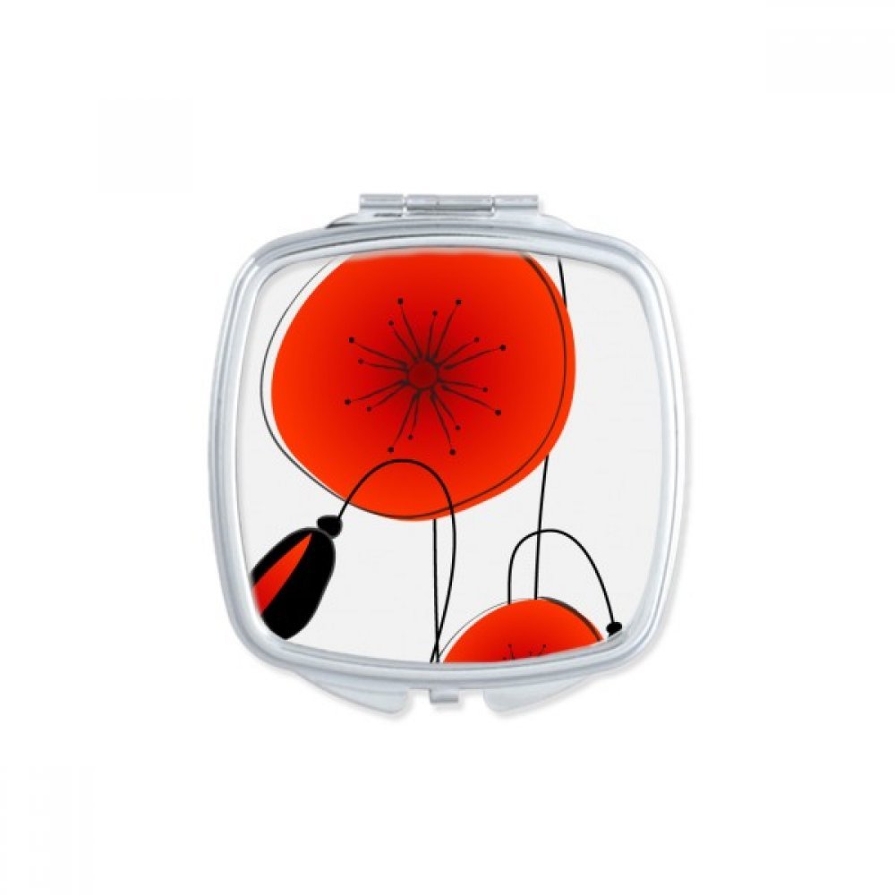 Miroir carré Maquillage DIYthinker avec peinture de pavot pour sac de poche