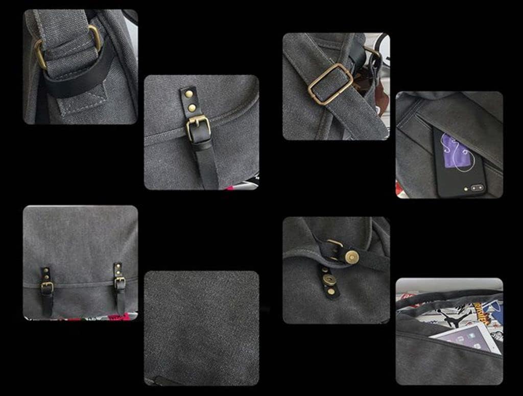 GRPKSSIB Unisex Messenger Bag Canvas Shoulder Bag Denim Crossbody Bag Large Capacity Bag for Women Men