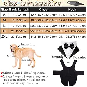 Dog Tuxedo Shirt Formal Suit Bandana Set, Pet Bow Tie Outfit Wedding Tux Prince Wedding Attire Party Costume Suit for Large Medium Dogs Golden Retriever Clothes Gentleman Apparel Coat (Black, Small) Dog Tuxedo Shirt Formal Suit Bandana Set, Pet Bow Tie Outfit Wedding Tux Prince Wedding Attire Party Costume Suit for Large Medium Dogs Golden Retriever Clothes Gentleman Apparel Coat (Black, Small)