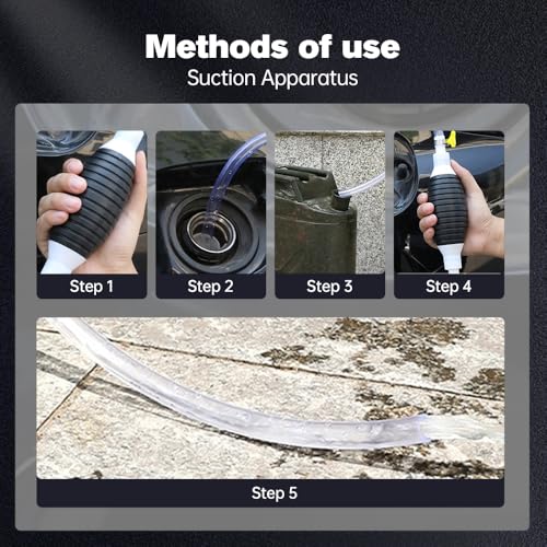Image of Multifunctional Liquid Siphon, Diameter Manual Fluid Extractor for Gasoline, Motor Oil, Fuel, Diesel, Water, Fish Tank, Aquarium, Upgrade with 3.2 /4.9 /6.5 /9.8ft Hose (6.5FT)