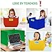 32 Pack Colorful Privacy Floders for Student Desks - Durable Plastic Erasable - Testing Dividers for Classroom - Easy Clean Privacy Shields for Student Testing Desk dividers- Includes Extra Labels