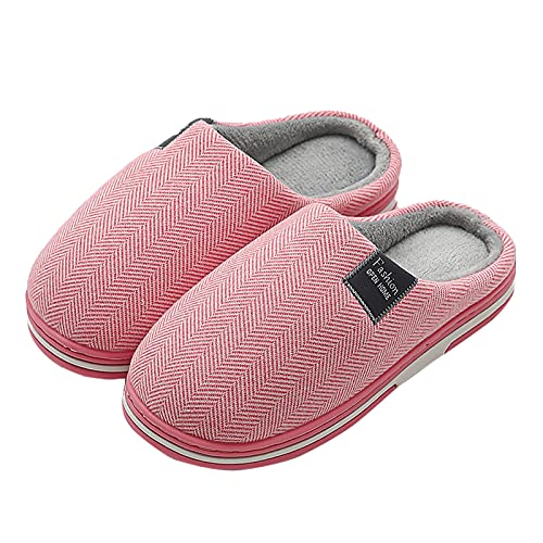 Genérico Pantuflas de Peluche con Punta Cerrada Zapatillas Cálidas para Mujer de Casa Casuales Antideslizantes zapatillas de deslizamiento para otoño invierno
